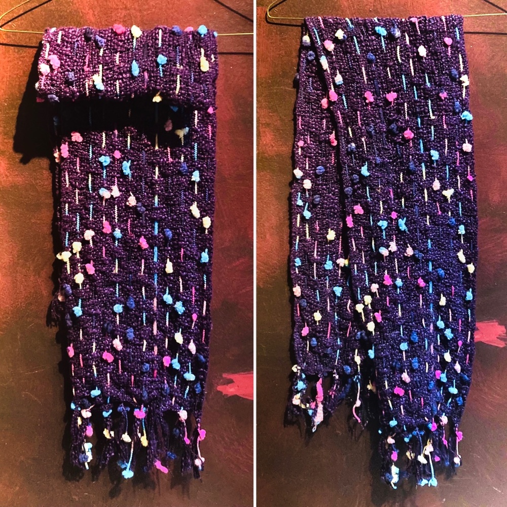 Purple Multi-Color Crochet/Knit Scarf